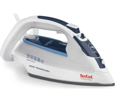TEFAL Smart Protect FV4970 Steam Iron - White & Blue TEFAL Smart Protect FV4970 Steam Iron - White & Blue